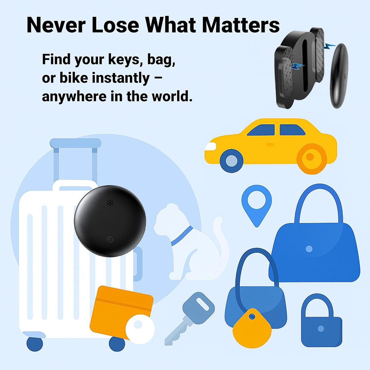 GPS Tracker for Vehicles - (Available for Android and iOS) Waterproof, Drop-Resistant,Real-Time Mini Tracker Device for Vehicles, No Monthly Fee Subscription No SIM Card Required GPS Tracker for Vehicles - (Available for Android and iOS) Waterproof, Drop-Resistant,Real-Time Mini Tracker Device for Vehicles, No Monthly Fee Subscription No SIM Card Required