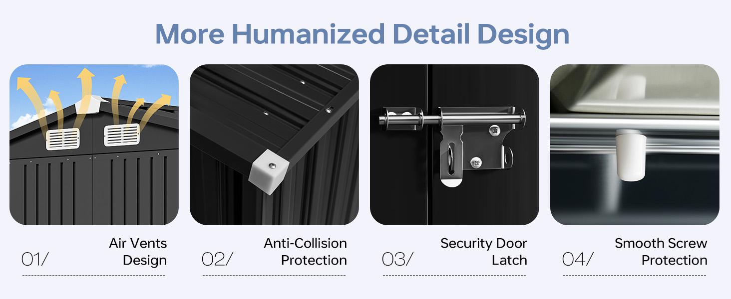 Aoxun 6x4 FT Metal Garden Tool Shed with Sloping Roof & Lockable Door for Patio Lawn Backyard Durable Galvanized Steel Waterproof Storage Solution Aoxun 6x4 FT Metal Garden Tool Shed with Sloping Roof & Lockable Door for Patio Lawn Backyard Durable Galvanized Steel Waterproof Storage Solution