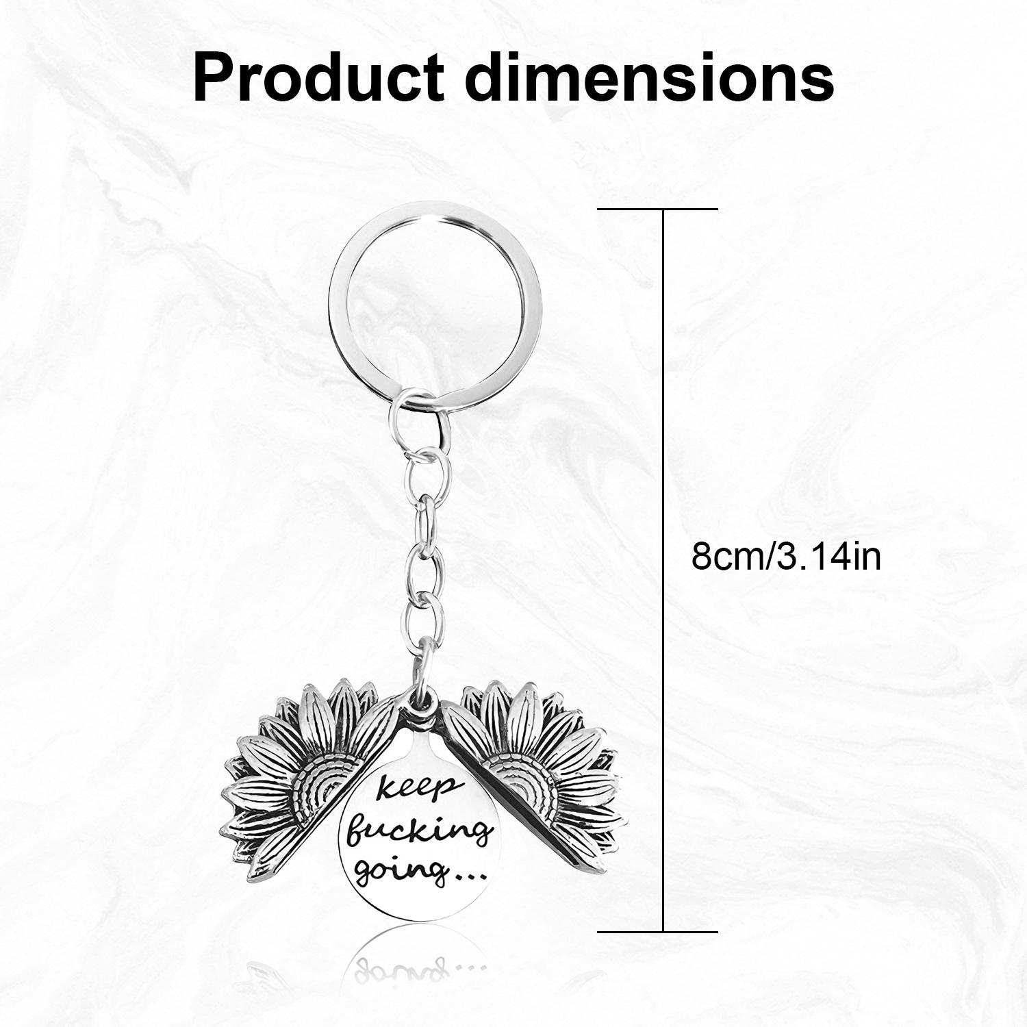 Keep Going Sunflower Keychain for Women Men Encouragement Motivational Gift for Boys Girls Birthday Christmas Gifts
