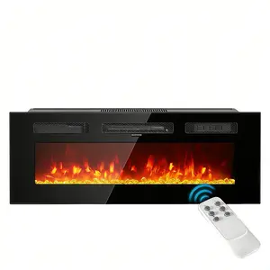 AOXUN 1500W DIY Electric Fireplace Insert 3-in-1 Wall Mounted Recessed Freestanding Heater with Adjustable Flame Remote Touch Control 8H Timer for Indoor Use