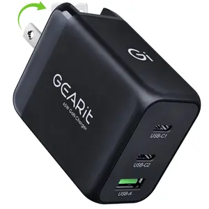 GearIt 65W USB-C Super Fast GaN Charger for Quick Charging of Electronics Smartphone Cellphone