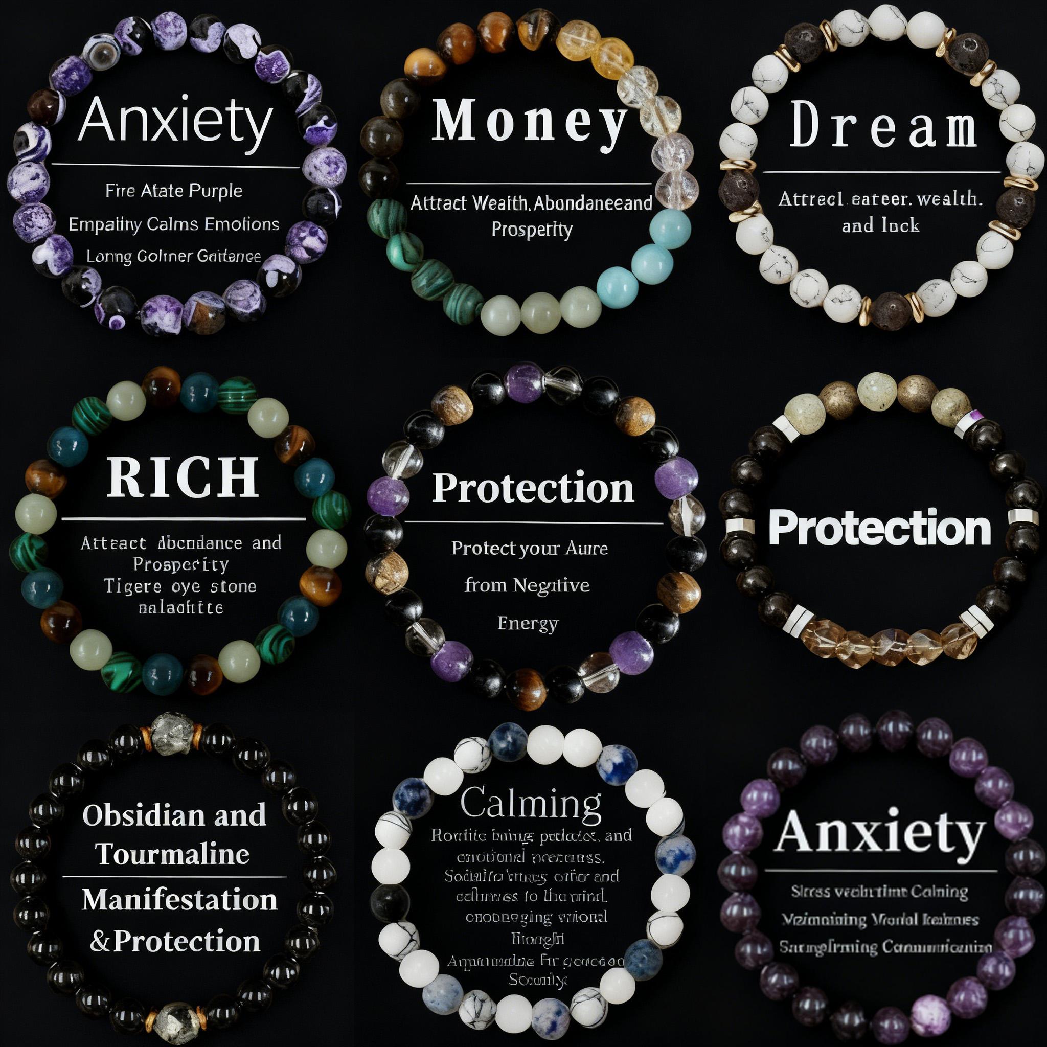 8mm Tiger's Eye Crystal Beaded Elastic Bracelet, 1PC Black Obsidian Boho Style Self-Care Jewelry Gifts for Women and Men, Energy Balancing Fashion Accessory, Handmade Gemstone Reiki Spiritual Christmas Gift for Daily Wear