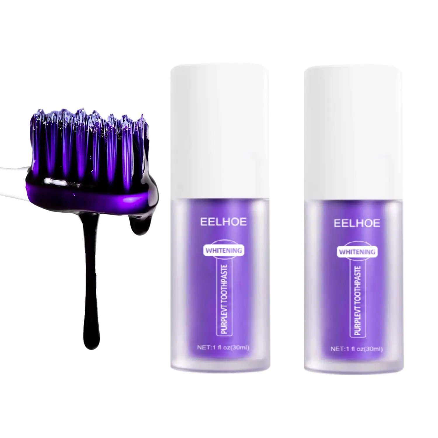 Purple Toothpaste for Teeth Whitening, Tooth Stain Removal Smoke Teeth Coffee Colour Corrector.