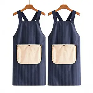 [2Pack]Kitchen Cooking Aprons for Women and Men Adjustable Chef Apron with Pockets,Cross Back Desiqn with Towel Machine Washable Kitchen Apron for Cooking Grilling Painting Cleaning Gardening