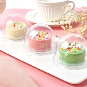 100pcs Clear Dome Plastic Cupcake Container, Single Mini Muffin Cheesecake Packaging Box with Secure Snap Lid, Transparent Individual Dessert Carrier, Disposable Portable Bakery Packaging