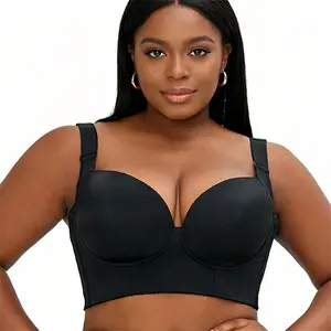 Back Smooth Bra Top Lift Plus Size Bra Hidden Fat Underwear Simple Wireless 3/4 Coverage Super Comfortable Seamless Bra Strapless