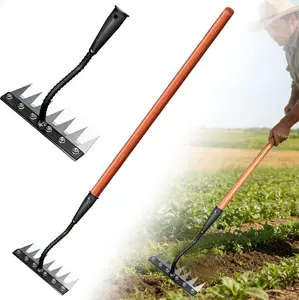 Gardening Hand Weeder Tool,Manual Weeder Tool with Detachable Blades, High Carbon Steel Dual-Edge Design for Farm Garden Lawn Weed Removal, Soil Cultivation & Root Extraction (7 Tines)