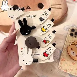 Cute Miffy Kawaii Hairpin Brown Bangs Clip Sweet Cartoon Head Accessories Student Girl Birthday Christmas Gifts