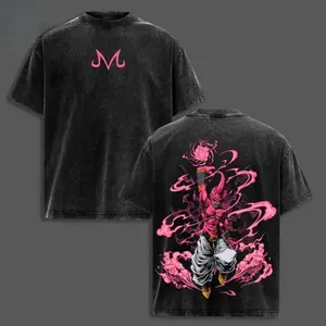 Vintage DBZ "Evil Buu" Vintage Unisex Oversized Anime Manga Acid Washed Cotton T-shirt, Graphic Tee,anime Merch Fan, Outfits Men Anime Lovers Retro apparel good