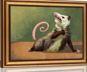 Funny Opossum Canvas Wall Art Humor Opossum Painting Picture Wall Decor Quirky Animal Poster Print Artwork for Living Room Bedroom Home Office Home Decroation Framless Poster 8
