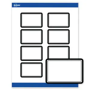 Avery Printable Rectangle Labels, 2" x 3", Matte White, Pre-printed Double Black Border Design, Sure Feed Technology, Laser & Inkjet Compatible, 160 Total