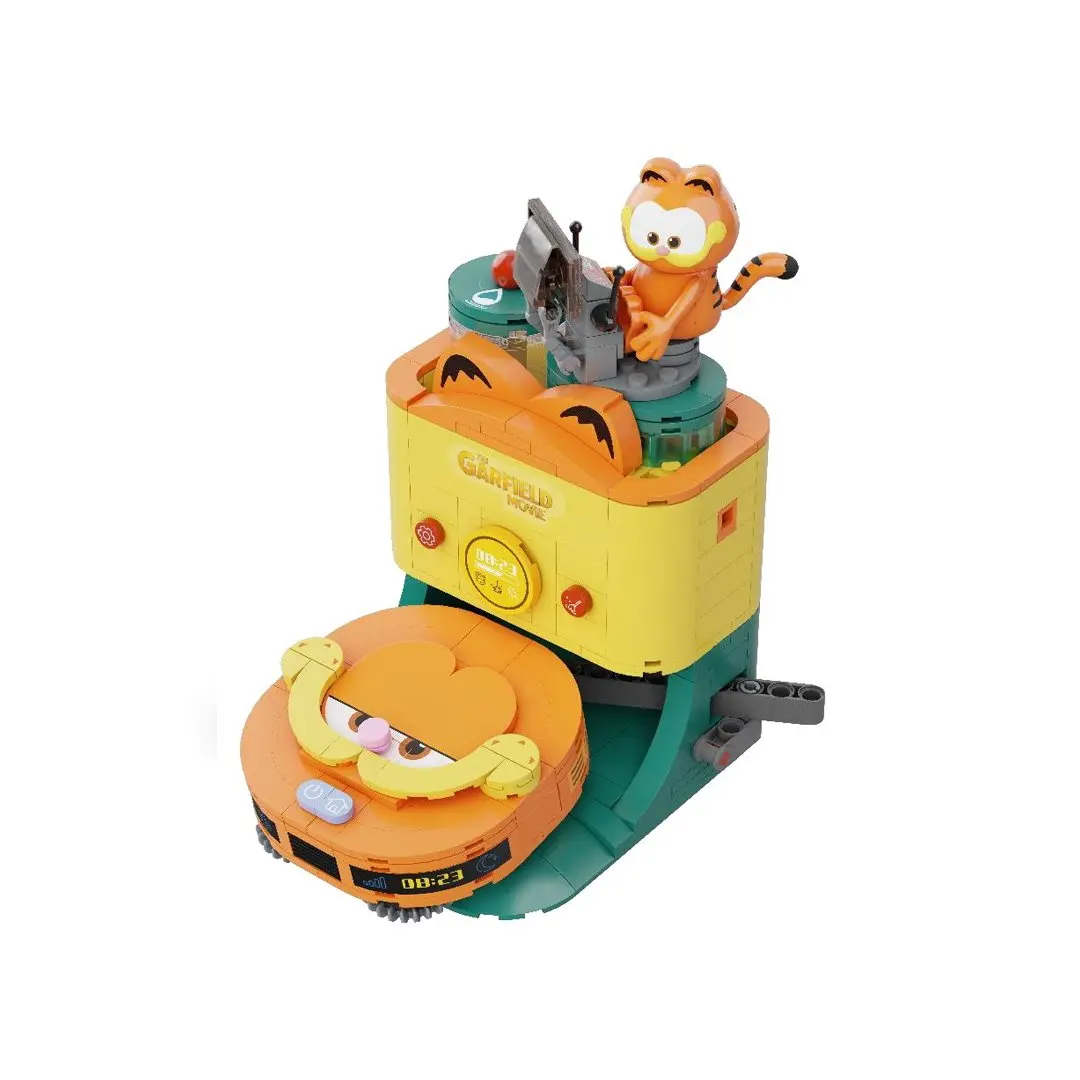 Pantasy Garfield Fantastic Machines Series Building Toy - Automatic Cleaning Vacuum Cleaner Robot, Home Cleaning Tool, DIY Collectible for Open-Ended Play