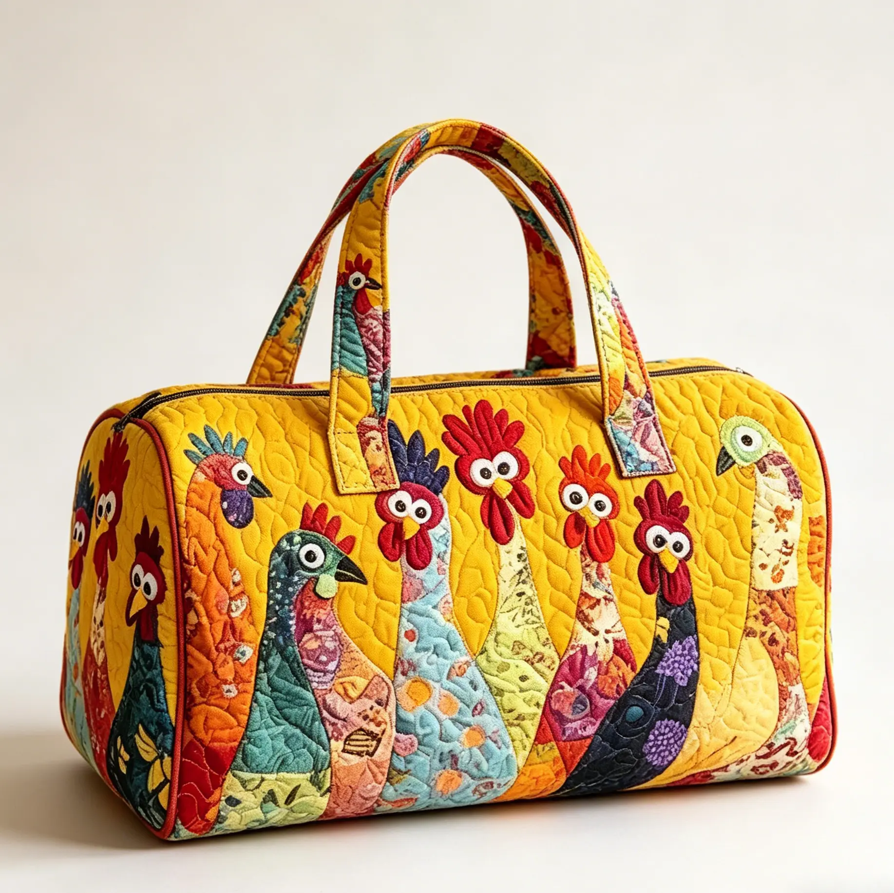 Cute Chick Digital Print Quilted Tote Bag - Creative Design, Fashionable, Multi-Functional Shopper Handbag, Stylish Spacious Shoulder Bag for Travel & Shopping, Creative Design Bag