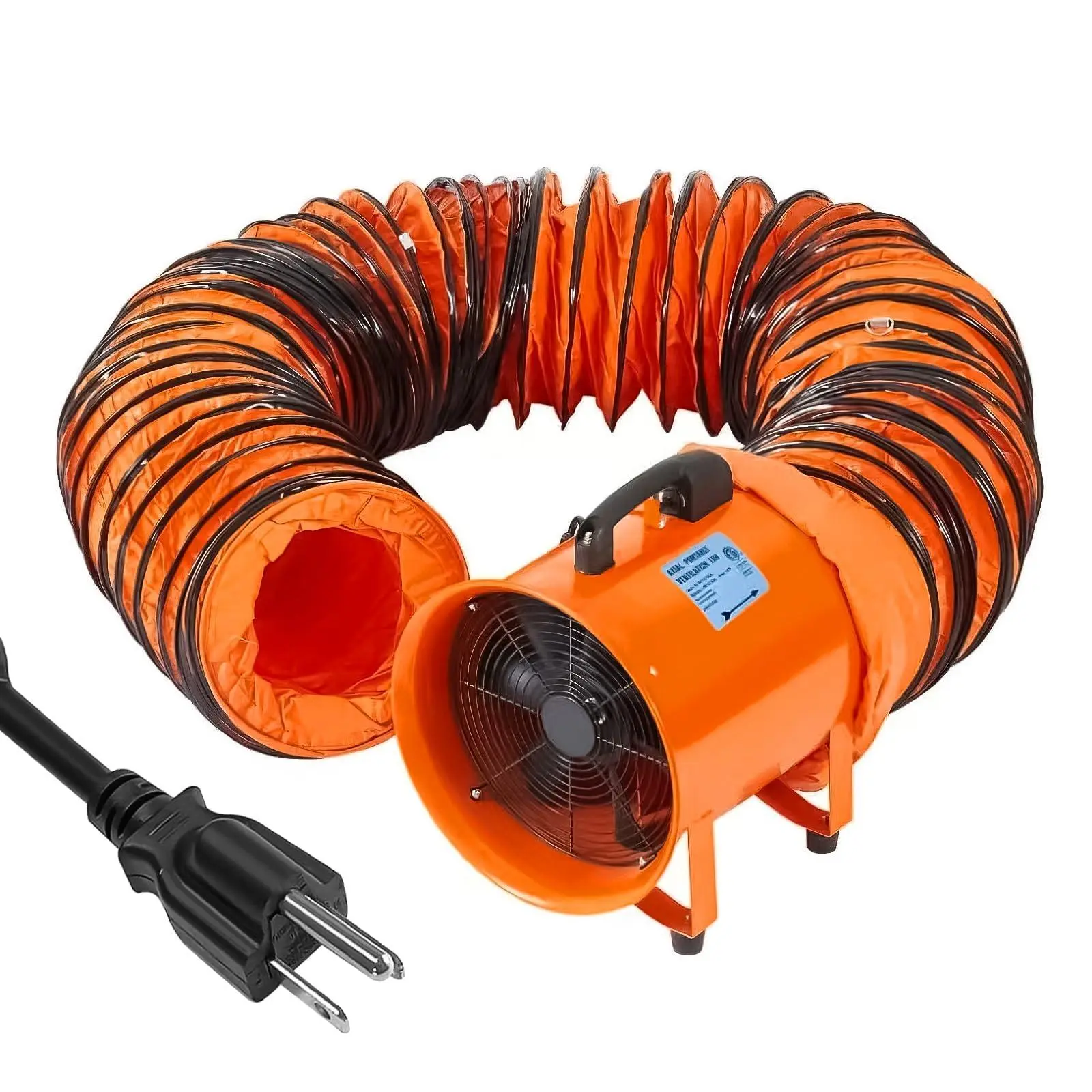 GARVEE 12 in Heavy-Duty Blower Exhaust High Velocity Fan - 3500 CFM, 3500 RPM, Low Noise Ventilation, 16.4 ft Duct for Workshop, Confined Space