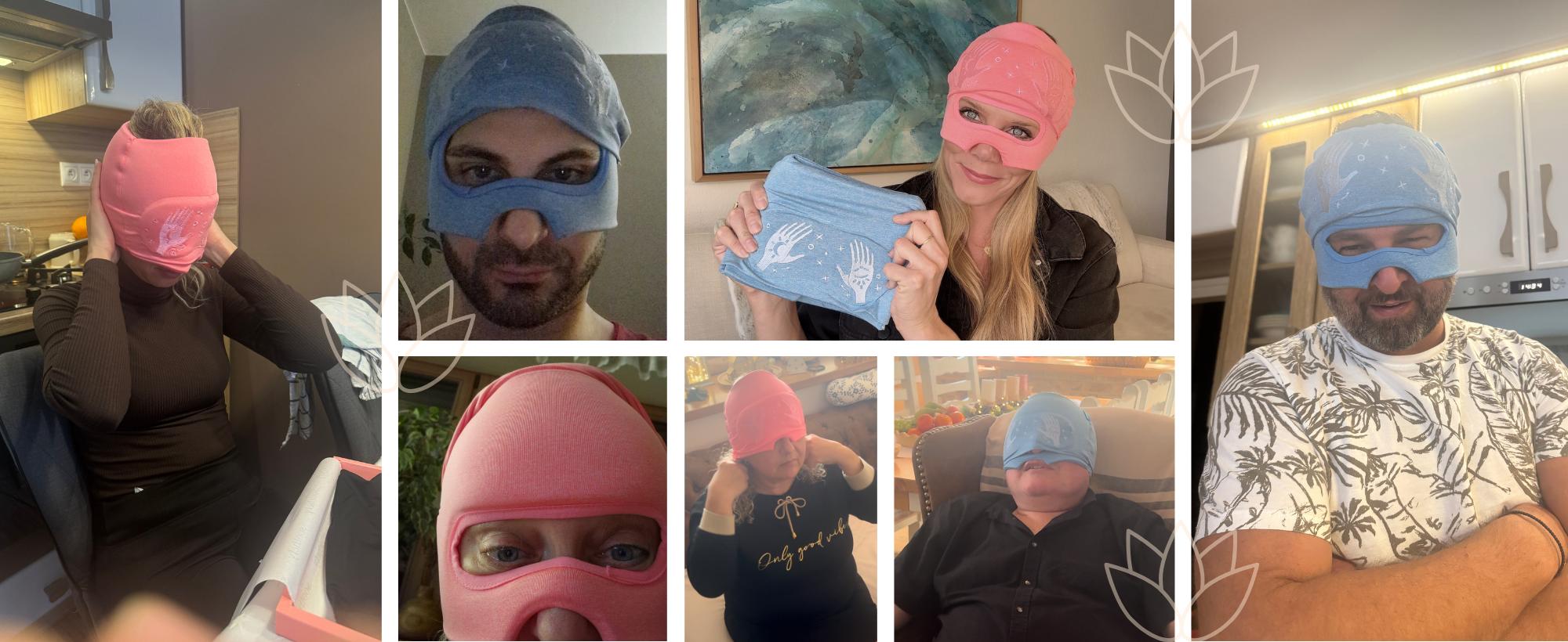 Soothefy Migraine Headache Relief Cap - Built-in Slide-Up Eye Mask - 360° Cooling & Compression Hangover Hat for Hot & Cold Therapy, Ice Head Wrap for Tension and Stress, Gift Soothing Sleep Aid Products