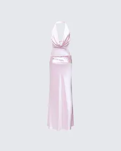 Athena Pink Sequin Open Back Maxi Dress