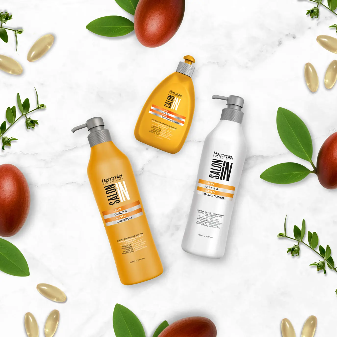 Curls & Waves 3-Piece Set: Shampoo + Conditioner 33.8 fl oz + Leave-On Treatment 10.1 fl oz