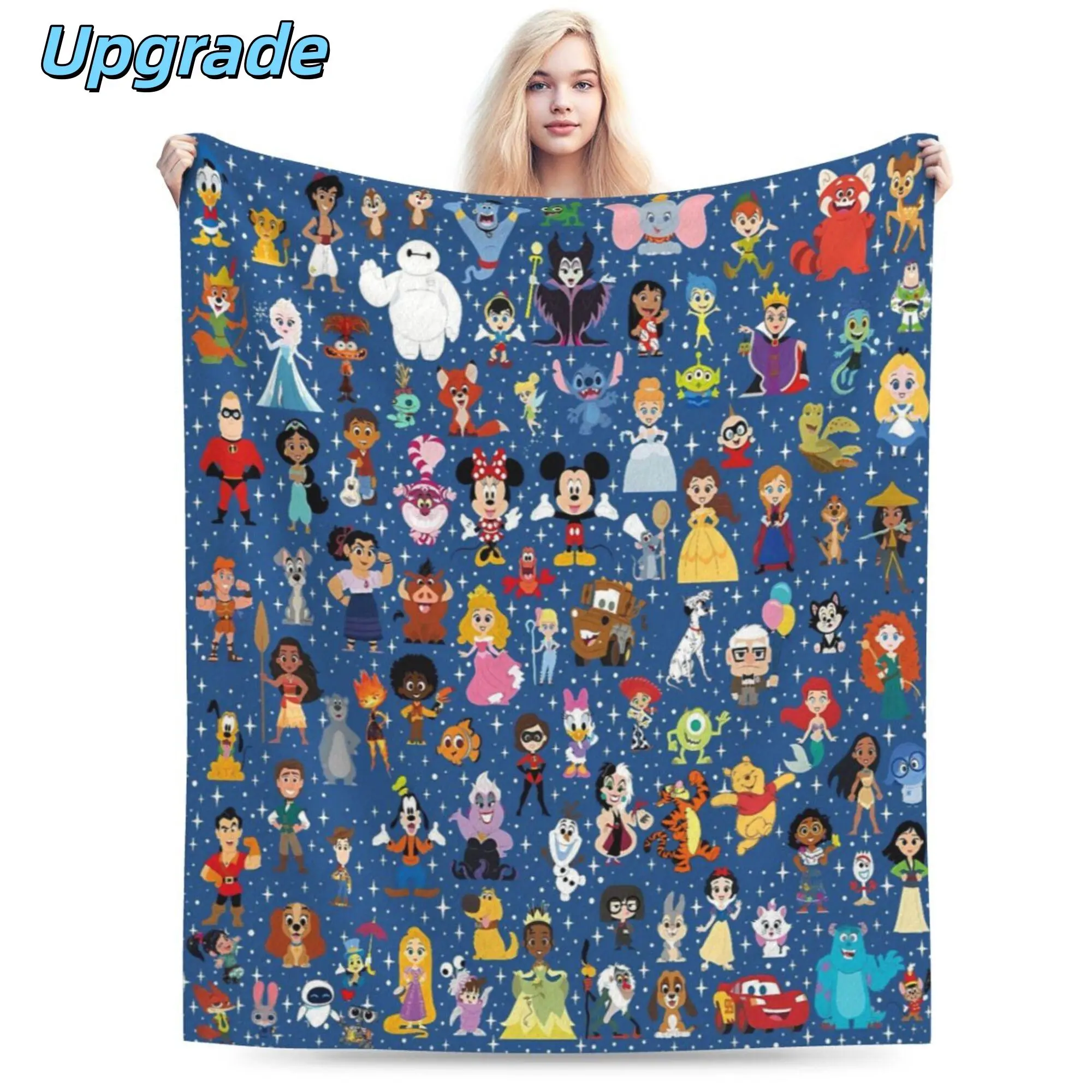 [SummerVibes] DISNEY CLASSIC Characters Blanket, Super Soft Print Throw Blanket for Kids/Adults, Cute Cartoon Movie Characters, Cozy Bed Sofa Blanket