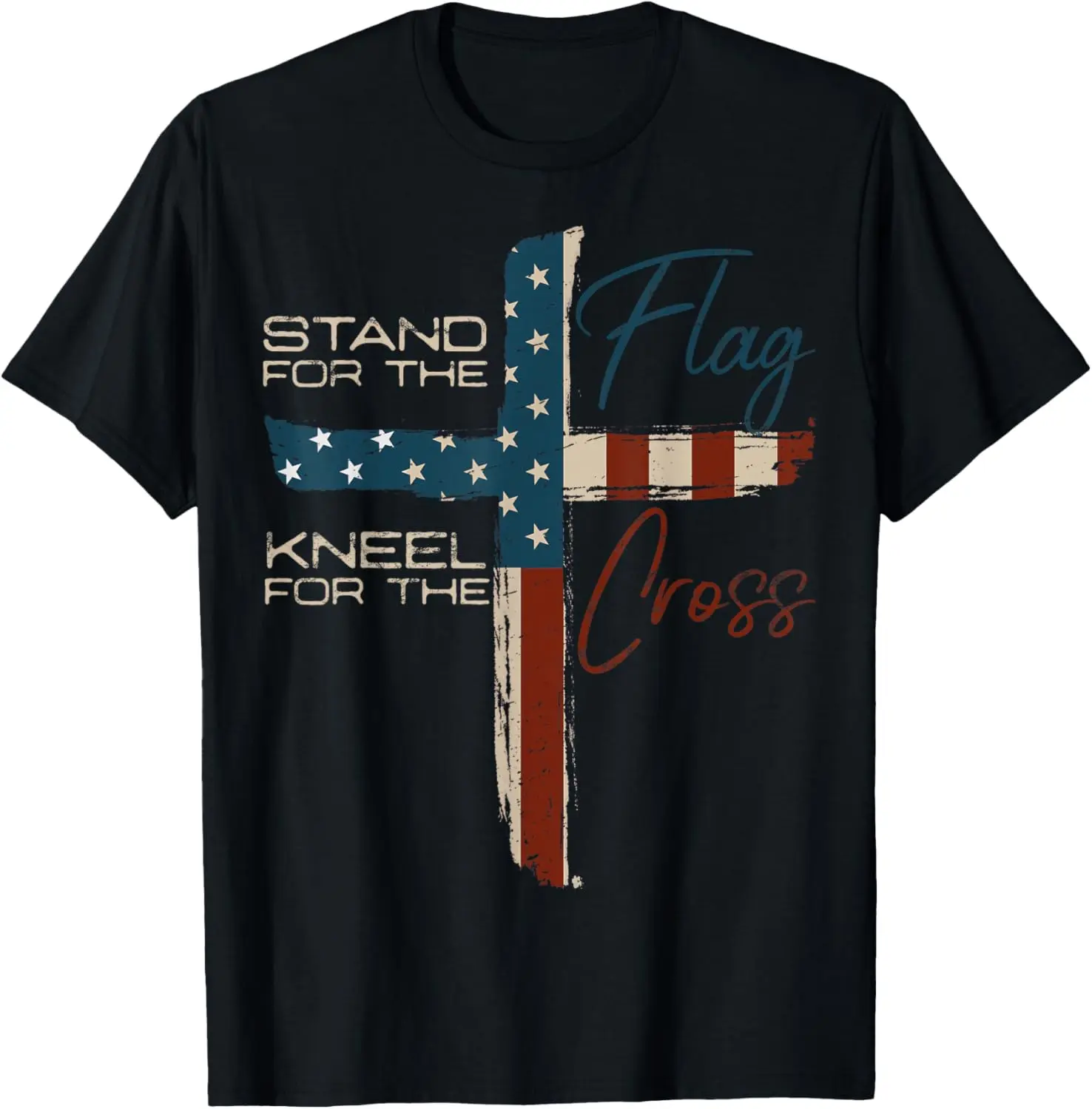 USA Flag Religious Quote 4th of July Christian Faith T-Shirt for Independence Day Celebrations Comfortable Fabric Blend Ideal for Casual Outings