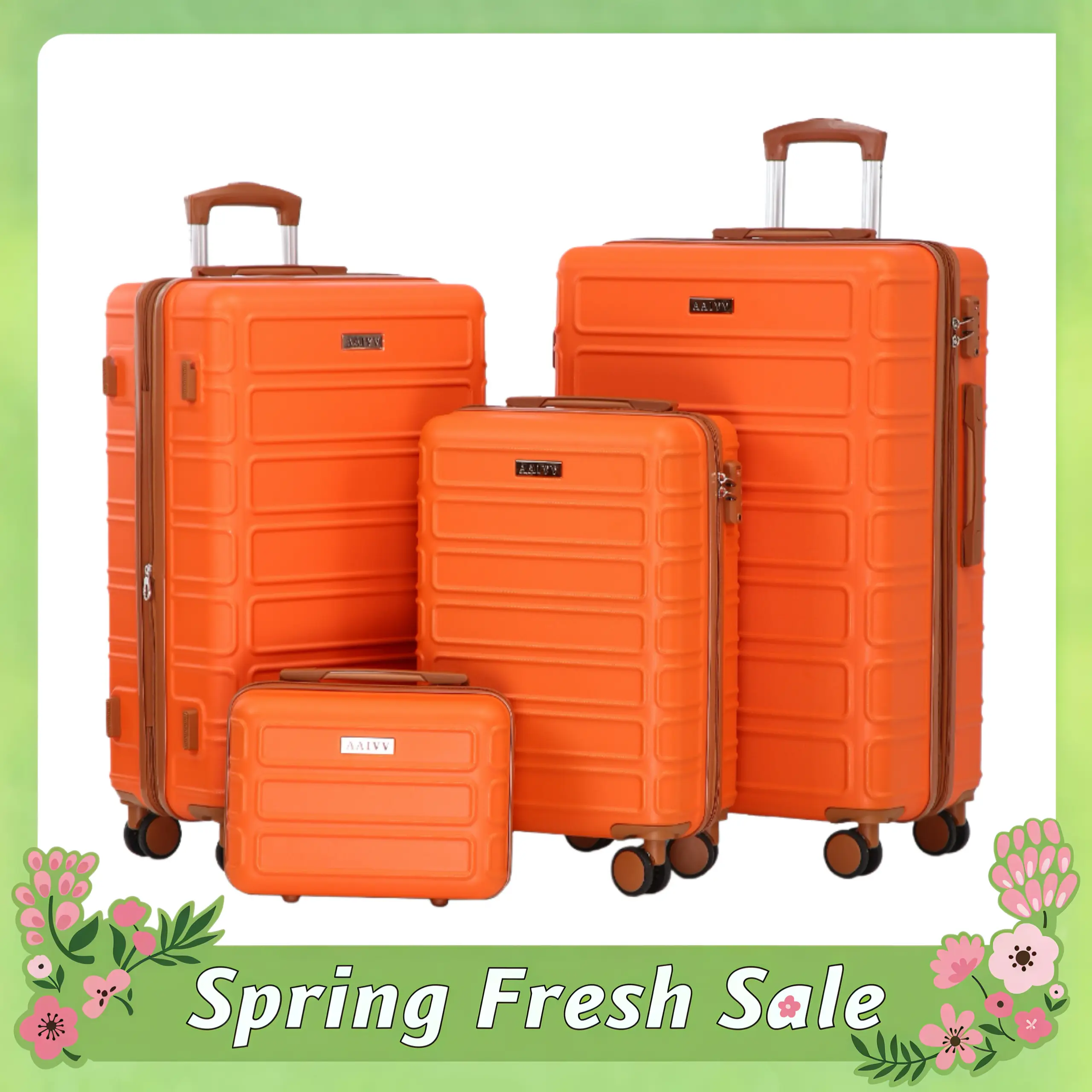 4-Piece Expandable Travel Luggage Set, Durable Hardshell Suitcase with TSA Lock, Smooth Double Spinner Wheels, Lightweight Luggage (13/20/26/28in) for Back to School, Family Trips, Expandable Travel Set, Luggage Sets