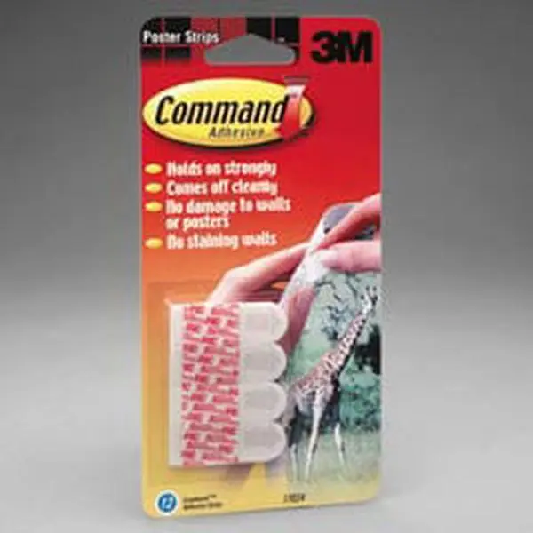 3M Command Adhesive Poster Strips (Mmm17024), 12 Strips Per Pack, Holds Calendars Firmly, Secures Flexible Objects, No Falling