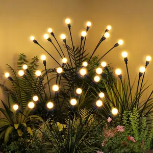 Solar Garden Lights, LED Swaying Solar Lights Outdoor Waterproof, Warm White Firefly Outdoor Decorative Lights, Garden Decor, Yard, Patio, Pathway Decoration Gardening Gifts