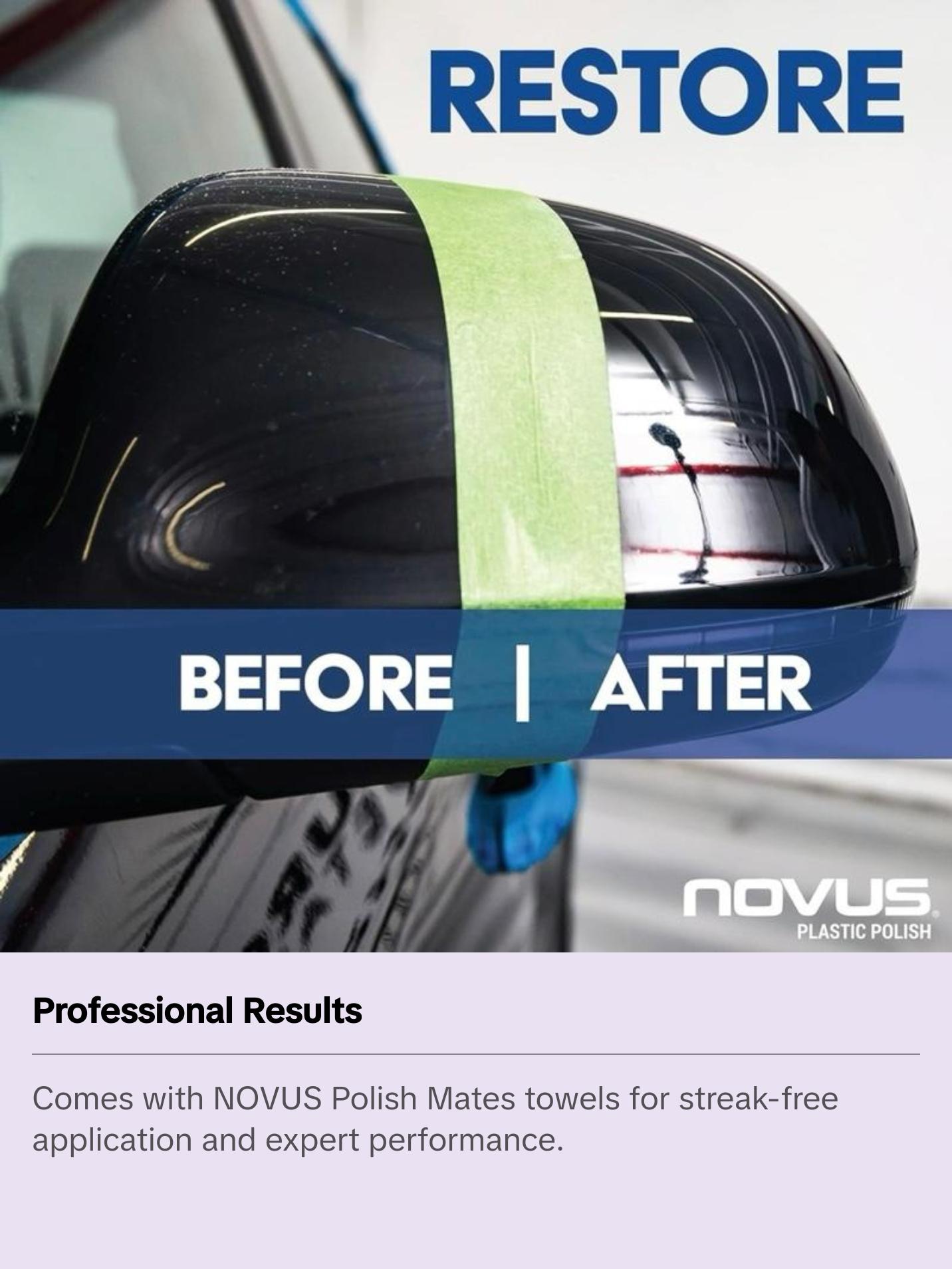 NOVUS Plastic Scratch Remover Kit – 3-Step Polish & Repair System for Acrylic, Plexiglass, & Plastic Surfaces – Fine & Heavy Scratch Remover – Shine & Restore – 2oz Bottles & Polish Mates NOVUS Plastic Scratch Remover Kit – 3-Step Polish & Repair System for Acrylic, Plexiglass, & Plastic Surfaces – Fine & Heavy Scratch Remover – Shine & Restore – 2oz Bottles & Polish Mates