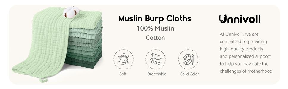 Yoofoss Muslin Burp Cloths for Baby 100% Cotton Burping Cloths for Boys Girls Large 20''X10'' Extra Soft and Absorbent 10 Pack