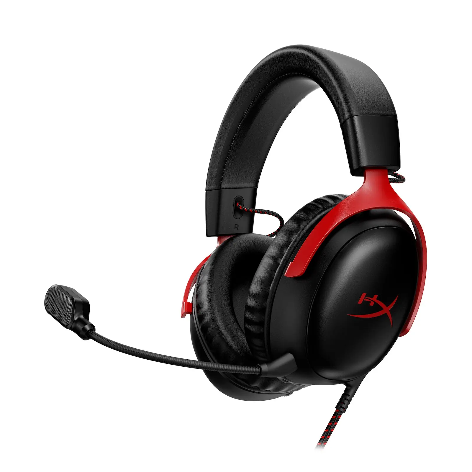 HyperX Cloud III Wired Gaming Headset with Angled 53mm Drivers DTS Spatial Audio & 10mm Mic for PC, PS5, PS4, Xbox Series X|S - Gaming Headphone, Cable, USB Dongle