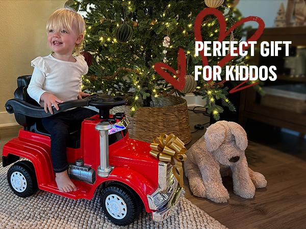 Hikiddo 3-in-1 Push Car with Handle, Kids Ride on Toy for Toddler Aged 1-3, Music & Light