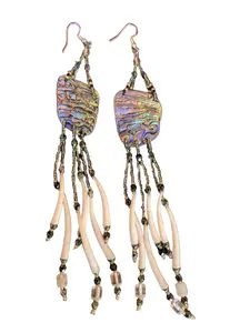 Abalone & Dentalium Cascade Earrings