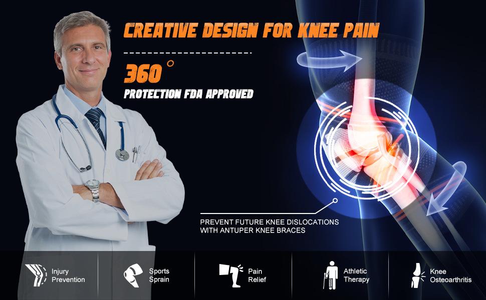 Ollas Sports Knee Pads with Copper Ion Technology & Copper Fiber for Enhanced Protection Four-Way Elastic Nylon for Basketball Volleyball