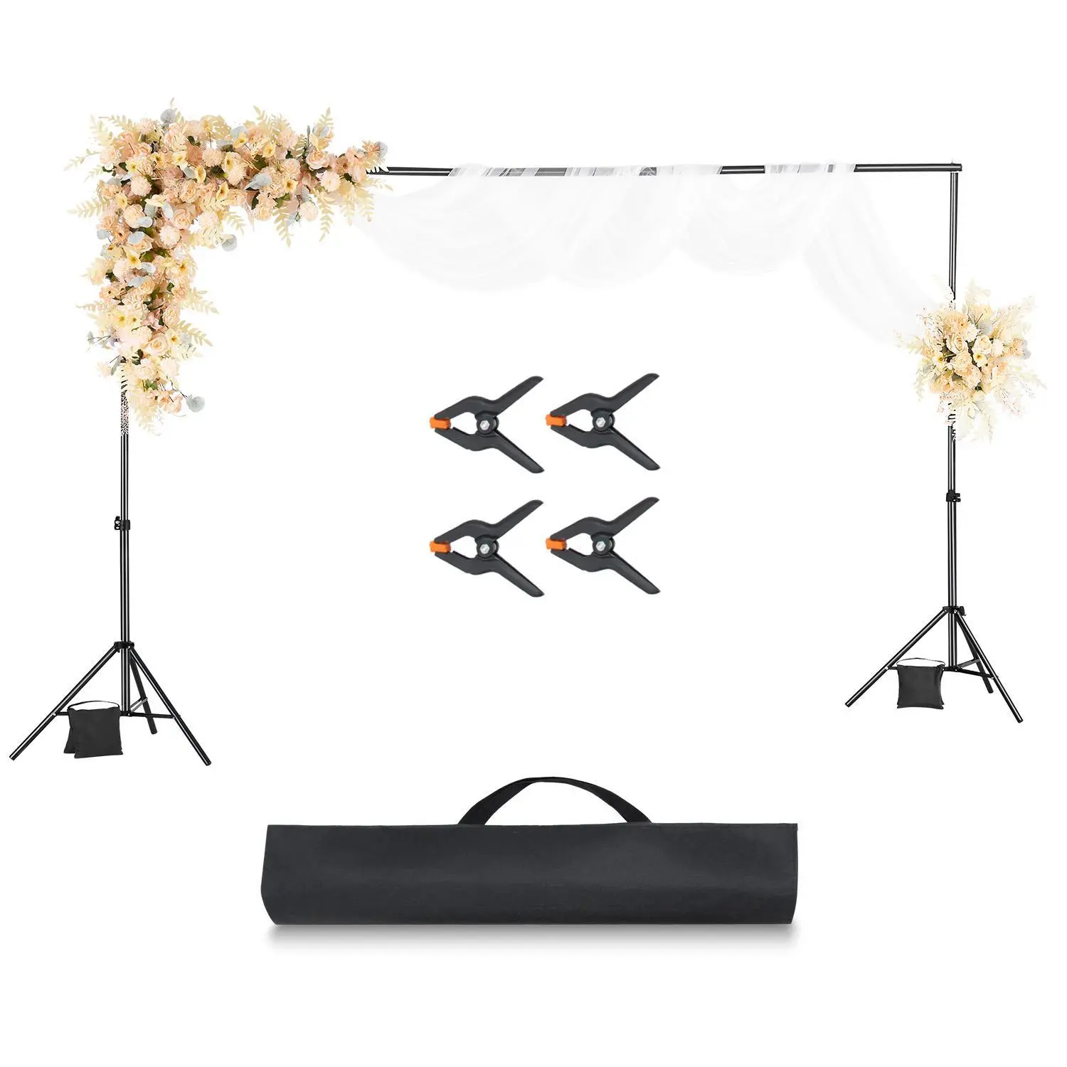 【SummerFinds】VEVOR Backdrop Stand Background Stand Kit 6.5 x 10 ft for Party & Photo Studio