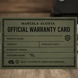 OFFICIAL WARRANTY CARD by Charity Binghamv