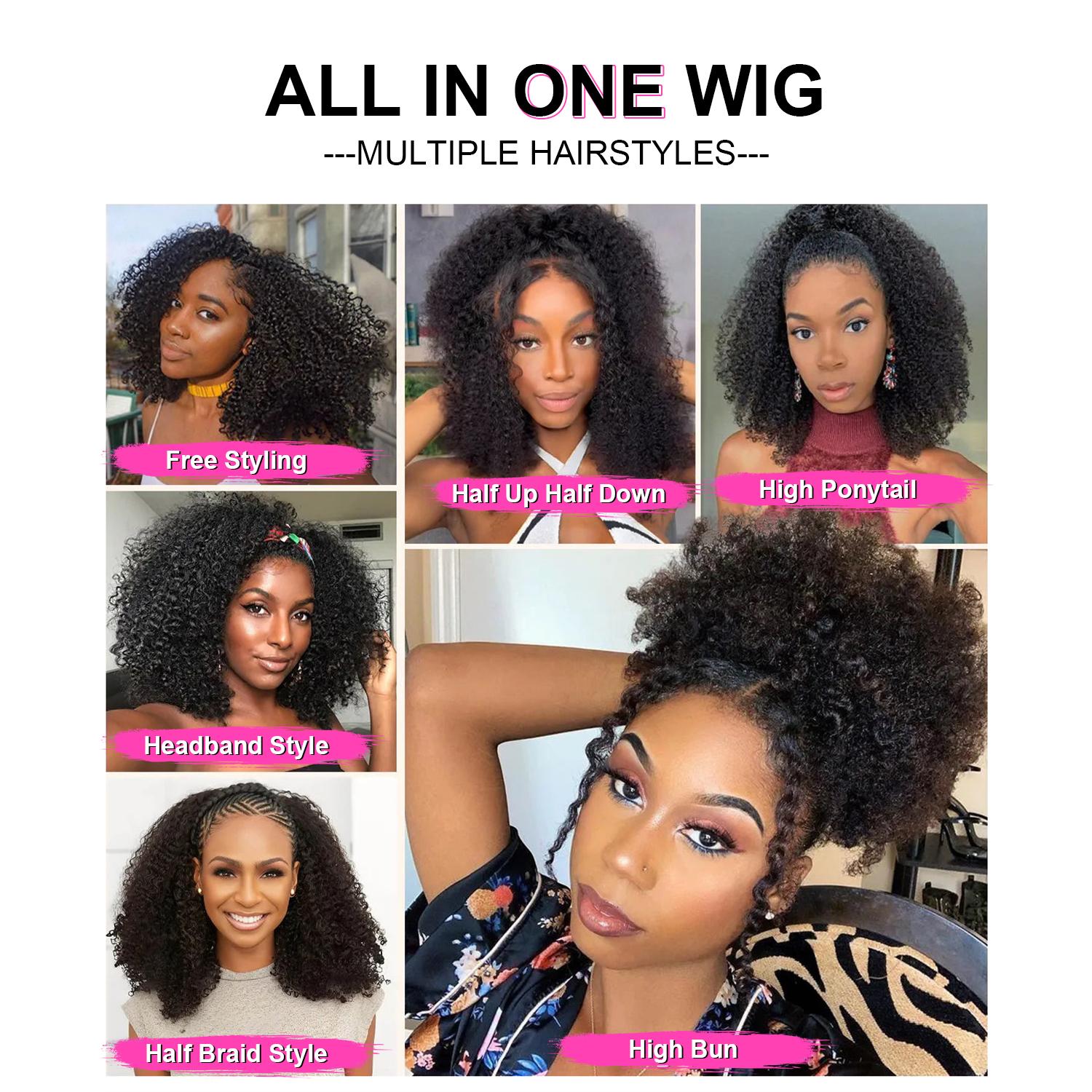 [Wear Go Half Wig] BGMgirl Burmese Curly Wear Go Spiral Curly Ends Half Wig Invisible Hairline Draw-string Cap Seamless Flip Over Locs Style Human Hair Wig Beginner Friendly Vacation Hair Updo Down Style TikTokShopBlackFriday