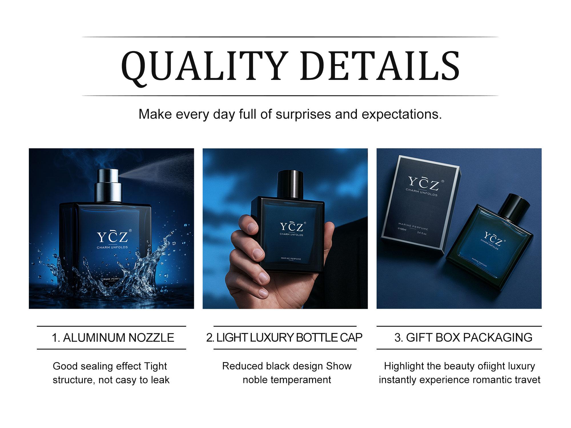 YCZ Midnight Marine Man Eau de Parfum(100ml/50ml) Aromatic Marine with Cinnamon & Pink Pepper Notes Long Lasting Gift EDP for Bold Confidence Fragrance Warmth Bold Confident Scent