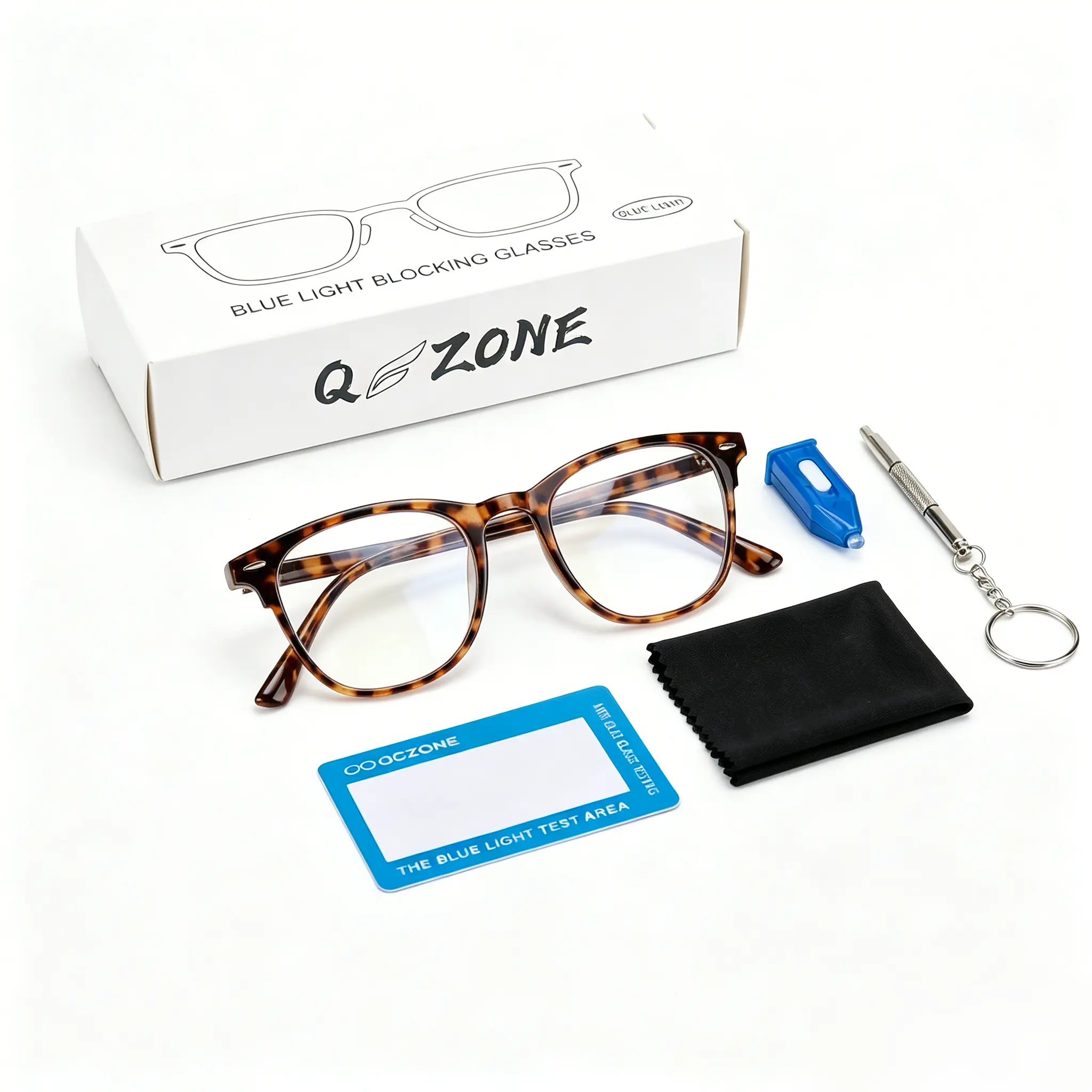 Blue Light Blocking Glasses for Men Women, Semi Rimless Computer Glasses with Lightweight Frame, Anti Eye Strain Gaming & Reading Glasses for Office Work, TV, Study, Daily Wear & Birthday Gifts