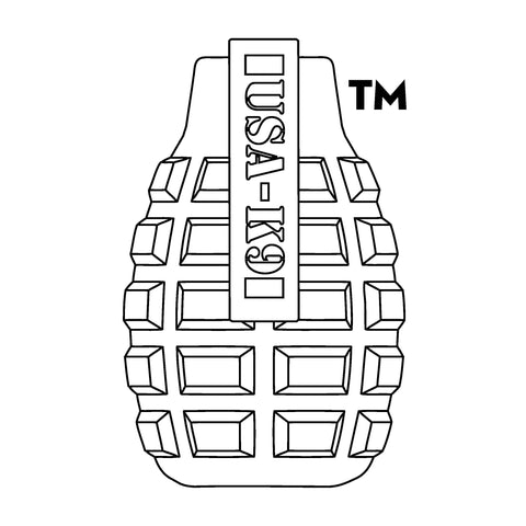 True Dogs USA-K9 Grenade eDispenser Durable Rubber Chew Toy & Treat Dispenser for Dogs 30-50 lbs - Red