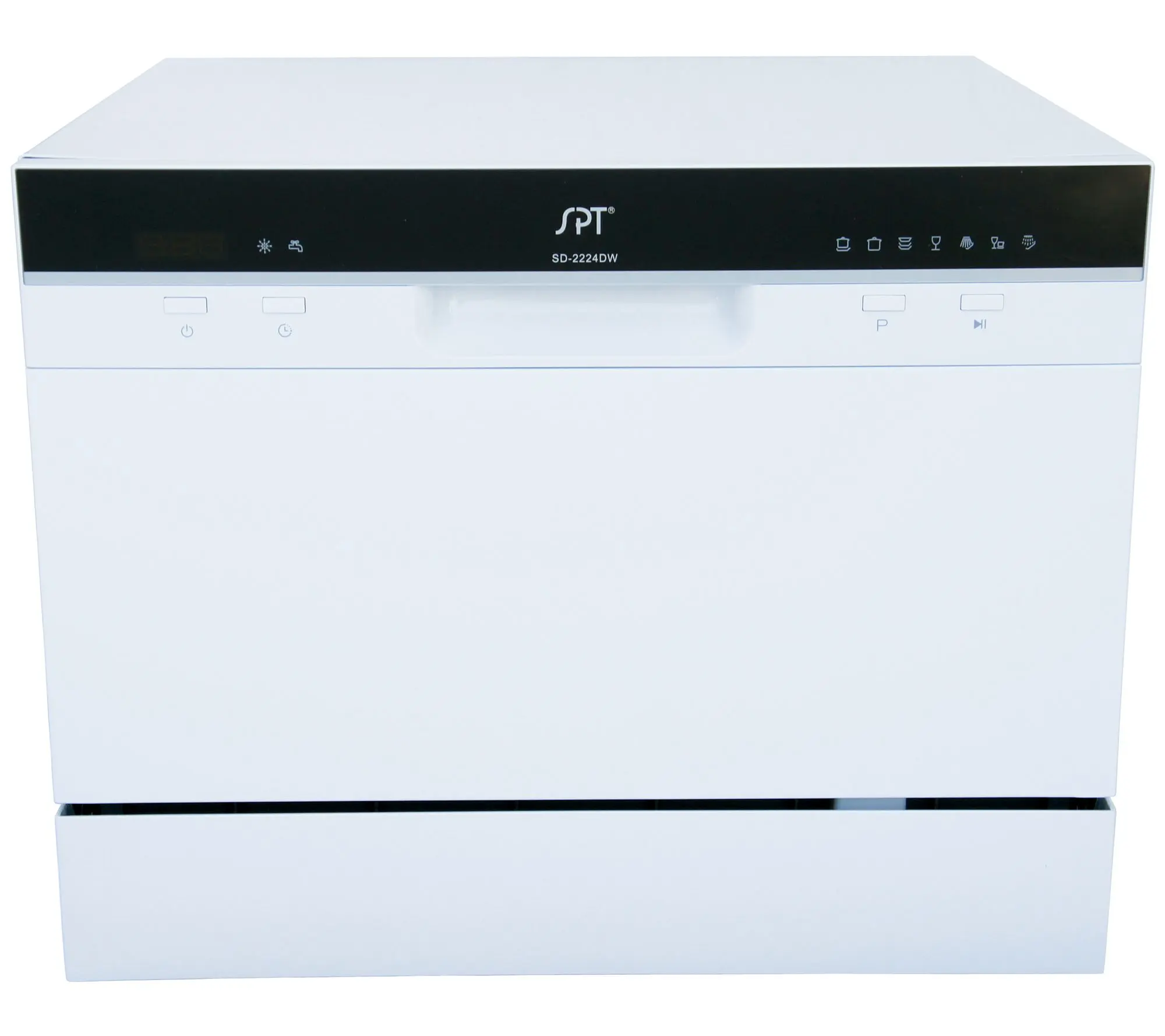SPT Countertop Dishwasher with Delay Start in White