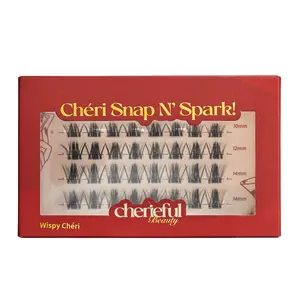 Cheri Snap N' Spark! Wispy Cheri Lightweight Cosmetic Eyelashes - Clear T-Lock & ArcFit Bands - Quick Application - All-Day Hold - Vegan Cruelty-Free