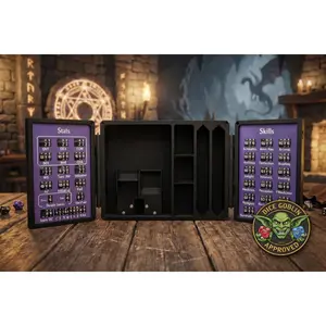 Handcrafted RPG Dice Vault | Stat Tracker, Folding Tower