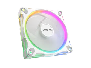 ASUS Prime MR120 ARGB reverse fan white single pack, 28mm extra-thick frame, quiet, high-performance cooling with PWM control, 20 ARGB LEDs with dual-sided frame lighting, Aura Sync compatibility