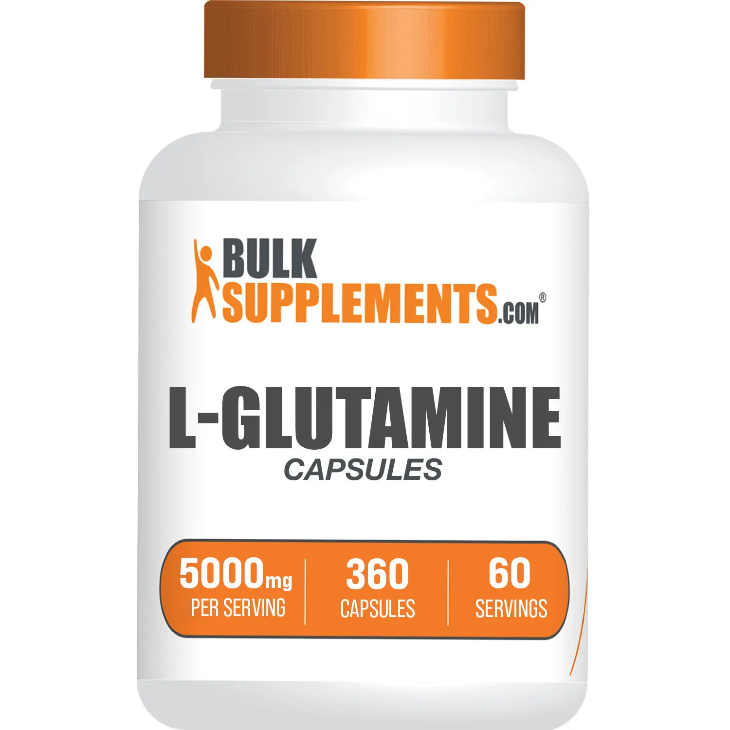 BulkSupplements L-Glutamine Dietary Supplement Capsules - GF Essential Amino Acids - Fitness Support for Immune, Muscle Recovery - 5000mg per Serving - 360 Edible Dietary Supplement Capsules, Adults