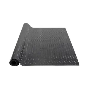 VEVOR Diamond-Plate Rubber Flooring Roll,  3 mm x 4 ft x 10 ft Garage Floor Mat, SBR Rubber Garage Flooring Roll, Easy to Clean, Diamond Plate Rubber Mat for Under Cars, Garage Industry Gym, Black