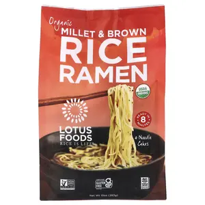 Lotus Foods Organic Millet & Brown Rice Ramen, 4 Packs, 10 oz (283 g)
