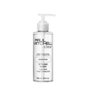 Paul Mitchell Clear Styling Glaze - Sensitive Formula with Light Hold & Long Lasting Style - Dermatologist Tested, Dye Free, Fragrance Free - 150ml Lightweight Haircare Frizz Control