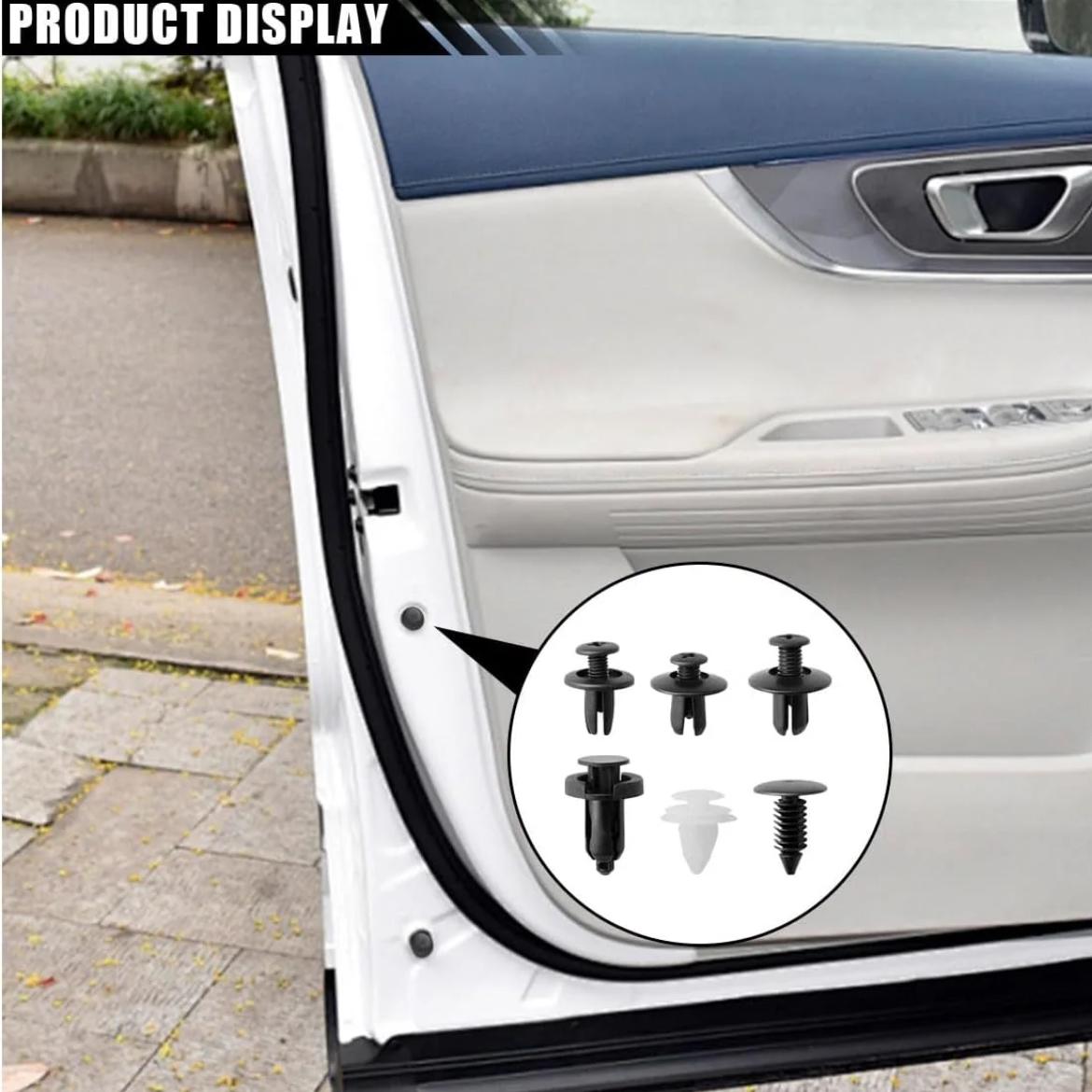 200PCS Car Clips for Hole Plastic Rivets Retainer Fender Push Pin Fastener Bumper - 6 Sizes Universal Car Fastener Kit Durable Easy Install Body Screw Automotive