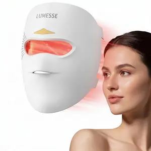 Lumesse LED Light Therapy Mask, 4-color LED photorejuvenation mask, daily care photorejuvenation, wireless charging, ideal gift for women, autumn and winter skin care facial care gift