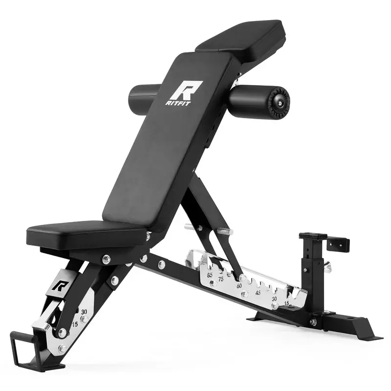 RitFit GATOR 1600LB 3-Section Adjustable Weight Bench(Black/Red) Workout Equipment, Adjustable Workout Benches, Heavy Duty, Gym Training Equipment, Home Workout