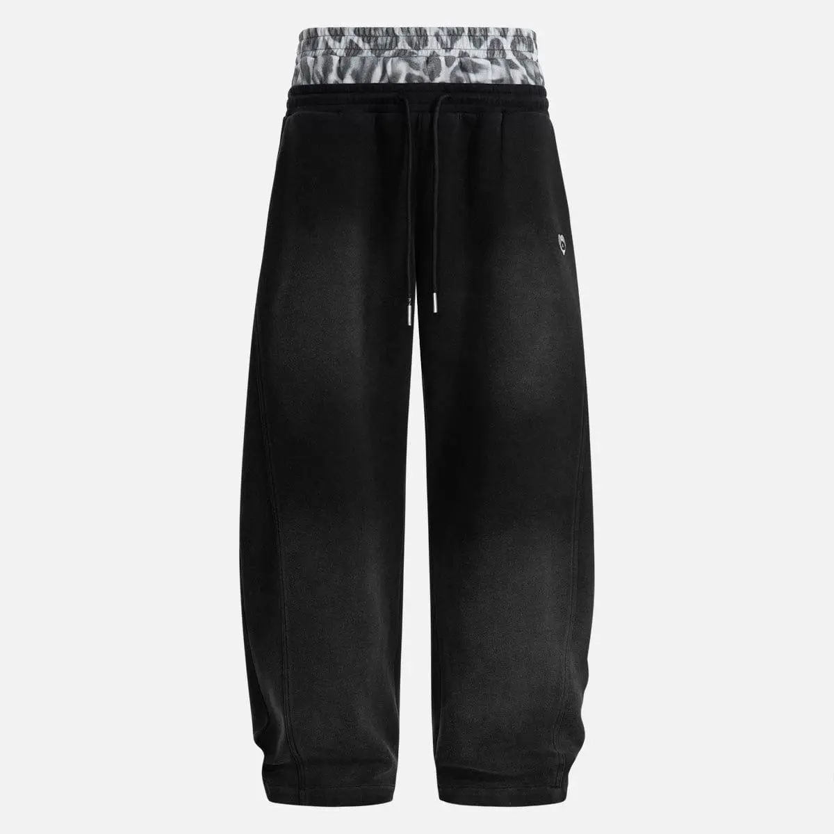 Aelfric Eden Unisex Baggy Wide-Leg Leopard Print Double Waist Layered Sweatpants - Soft Streetwear Casual Joggers, Brand Clothing, Summer-Ready Baggy Pants